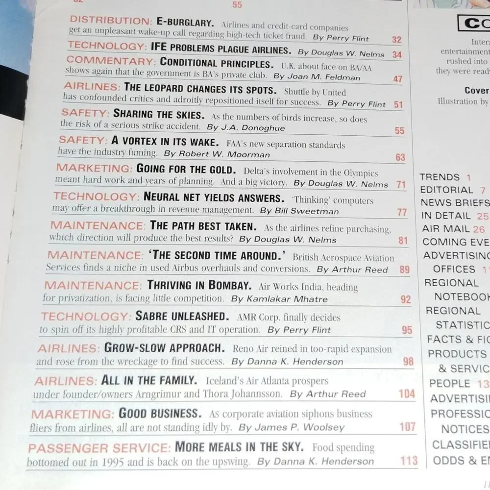 Air Transport World Magazine November 1996 - IFE Problems Plague Airlines